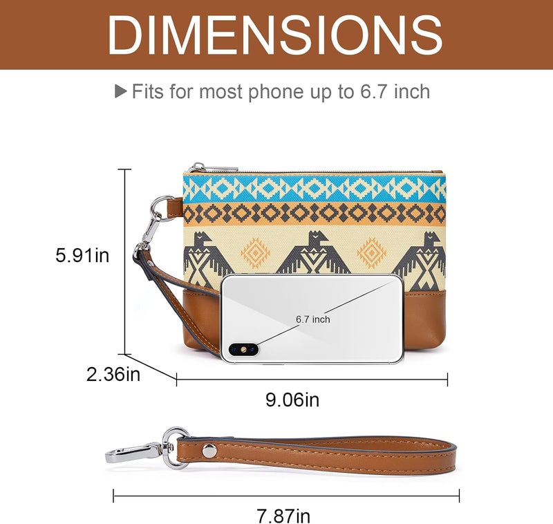 CLUCI محفظة معصم للنساء بسعة كبيرة حقيبة جلدية رفيعة للسفر حاملة بطاقات الائتمان منظم هاتف - Image 3